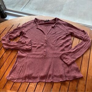 Anthropologie Textured Mauve Button Down Shirt